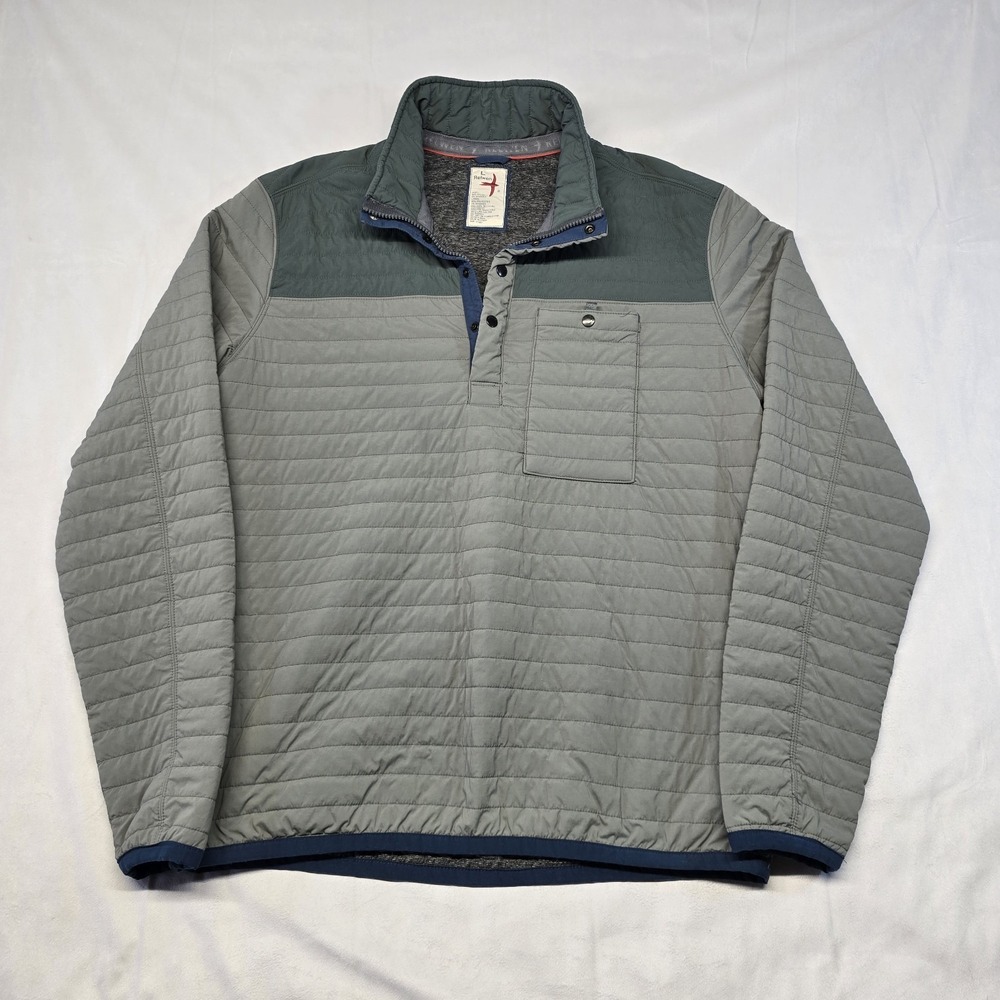 Relwen Windzip Popover Pullover Green Quilted Snap Zip Jacket Mens L